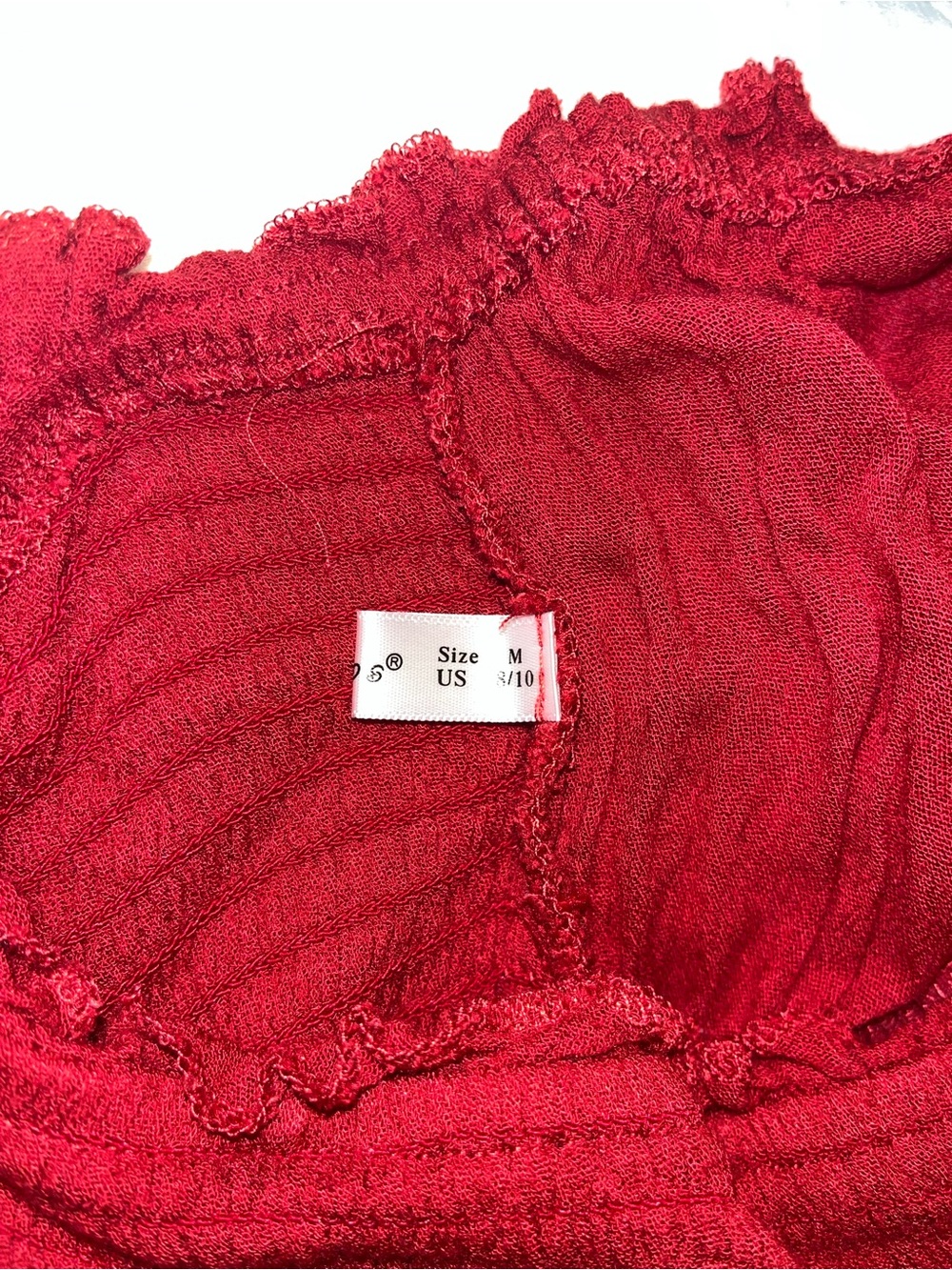 Red Strapless Ruffle Dress - Picture 3 of 4